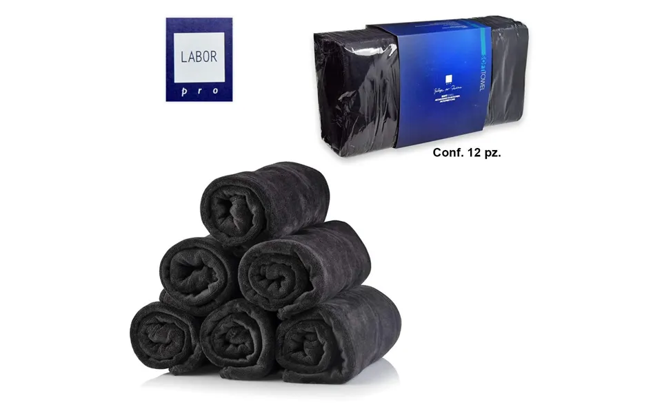 Black Microfibre Towel 45 X 85 Cm - Pack Of 12 Pieces