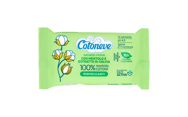 Cotoneve Intimate Wipes With Menthol And Sage Extract Refreshing 12 Pcs 1 Unit
