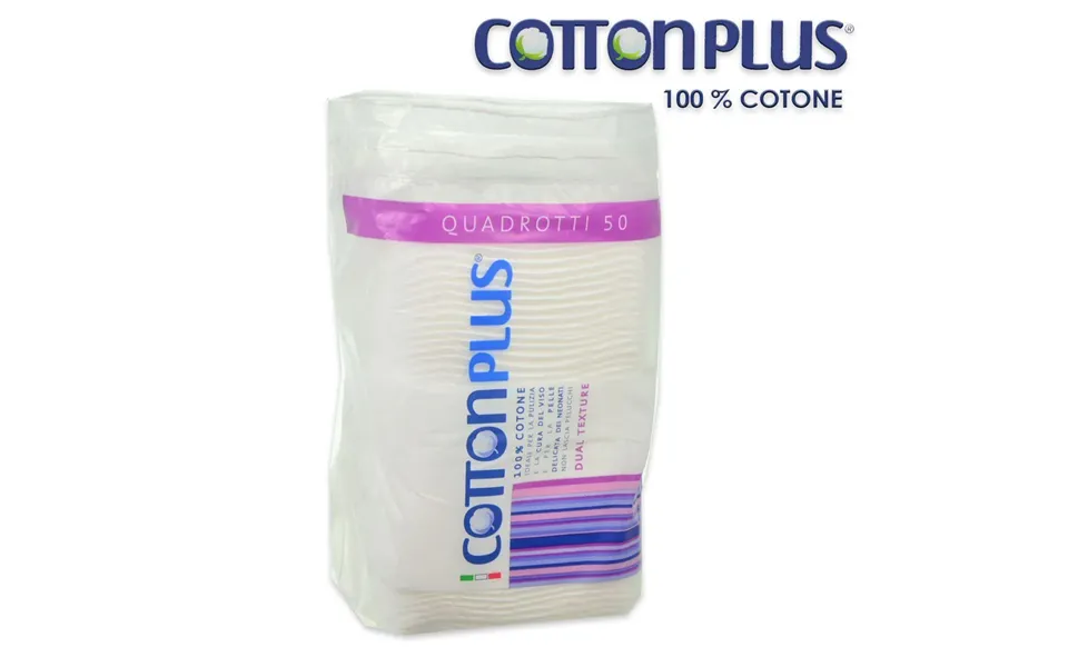 Cotton Plus 50 Squares In 100% Cotton Wool