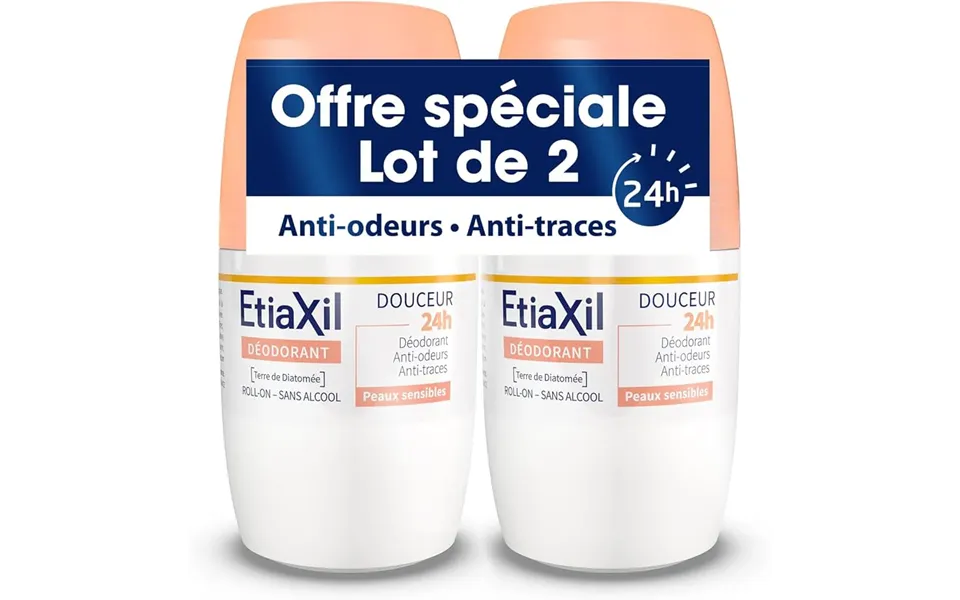 Etiaxil Delicate Deodorant 24h Without Aluminum Rollon Pack Of 2x50ml