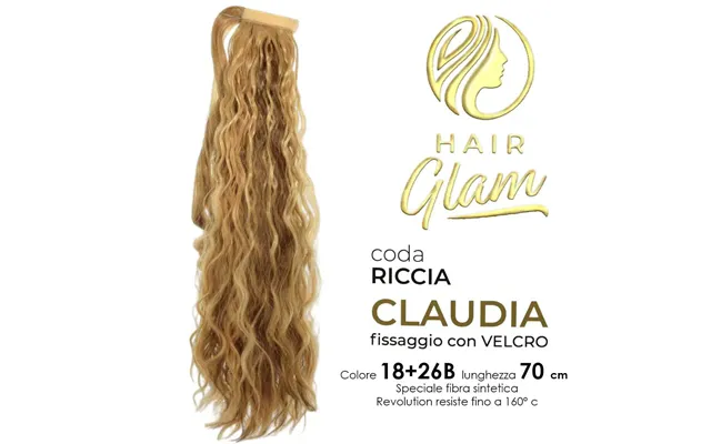 Hair Glam Claudia Curly Pony With Velcro Fiber Revolution 18 26b 70cm