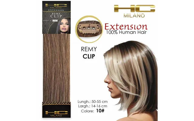 Hc Milano Natural Hair 3 Clips 1 Strip Remy Width 14-16cm Length 55cm Color 10