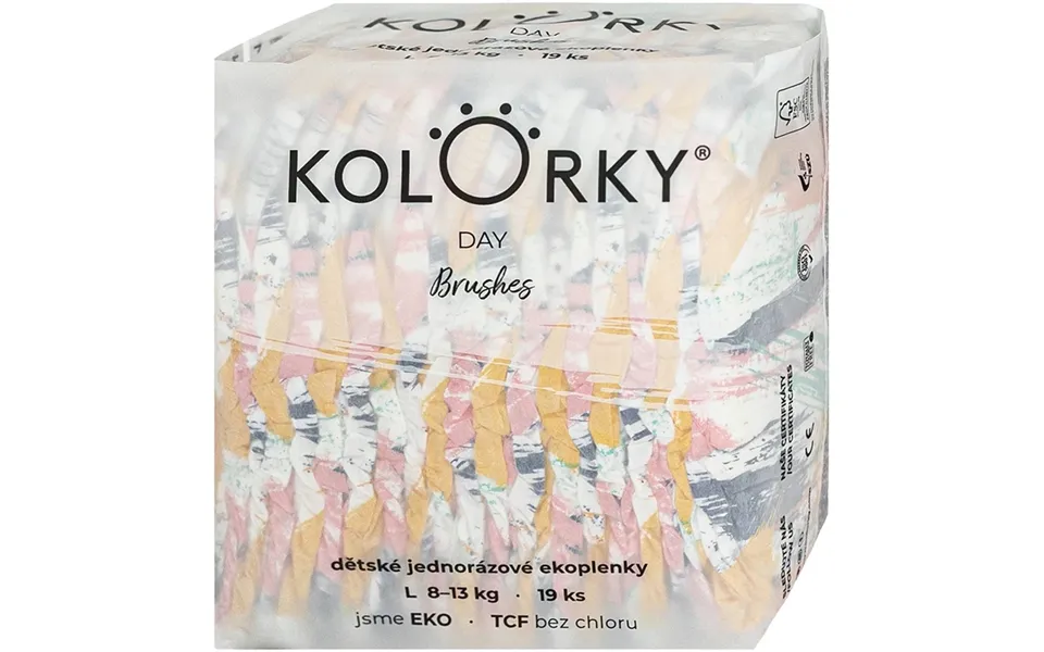 Kolorky Day Brushes Eco Disposable Diapers Size S 8-13 Kg 19 Pieces