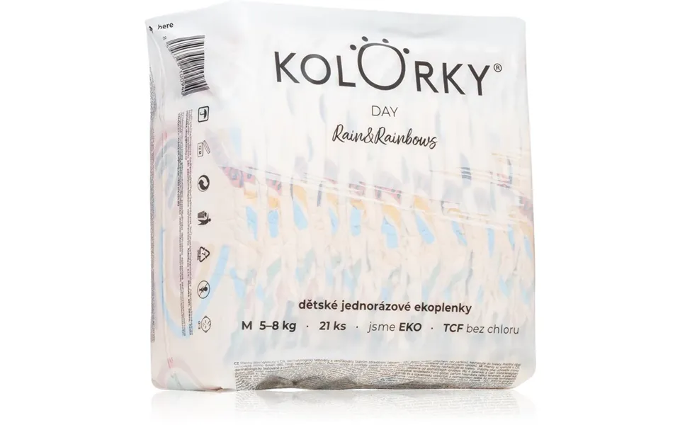 Kolorky Day Rain&rainbow Eco Disposable Diapers Size M 5-8 Kg 21 Pieces