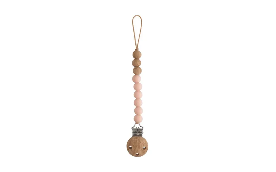 Mushie Eva Pacifier Clip Blush