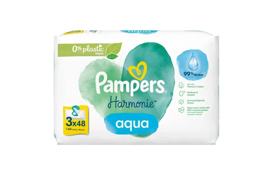 Pampers Wipes 0% Aqua Harmonie 3x48 Wipes Pack