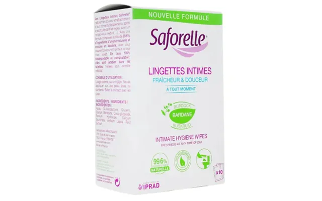 Saforelle Individual Biodegradable Freshness & Softness Intimate Wipes X10