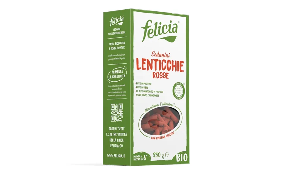 Sedanini With Red Lentils Felicia 250g