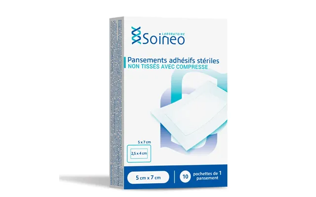 Soineo Sterile Non-woven Adhesive Plasters 5cmx7cm X10 product image