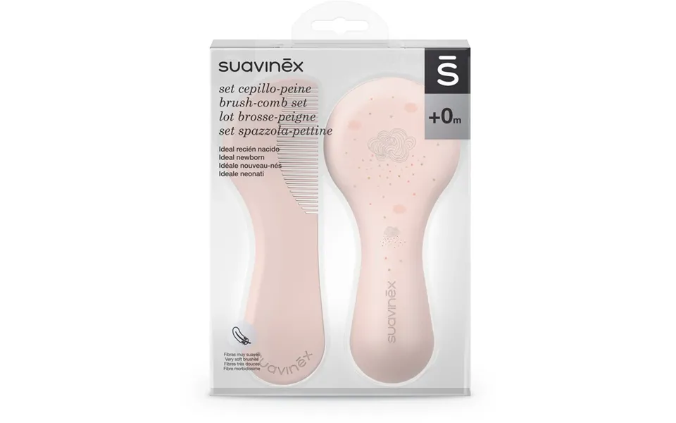 Suavinex Tigers Baby Set Pink 2 Piece Brush And Comb
