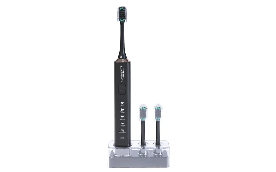 Superwhite Black Soft Sonic Toothbrush 3 Heads