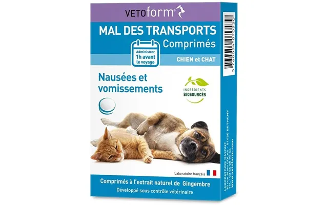 Vetoform Dog And Cat Food Supplement Car Sickness 30 Tablets