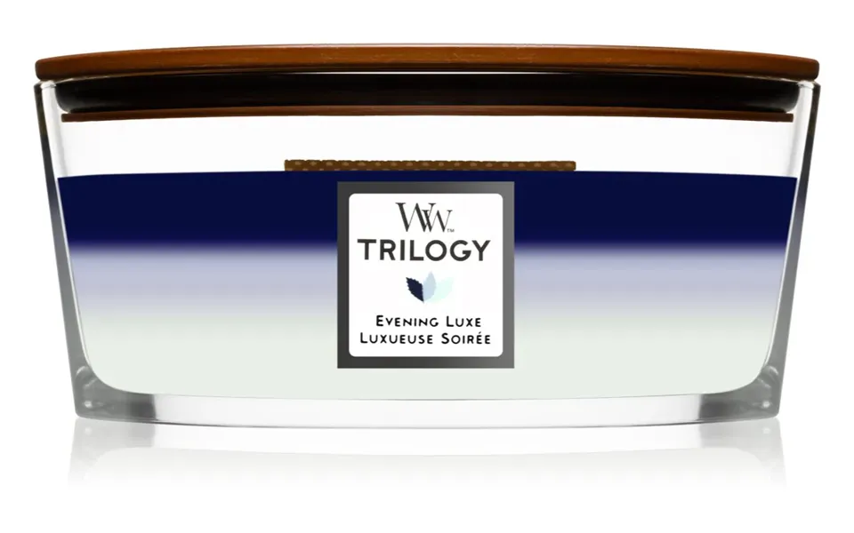Woodwick Trilogy Evening Luxe Scented Candle With Wooden Wick Hearthwick 16 Oz