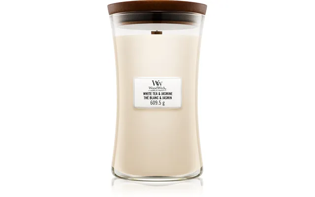 Woodwick White Tea & Jasmine Scented Candle With Wooden Wick 609