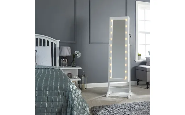 Amore Jewellery Armoire With Led Lights - White