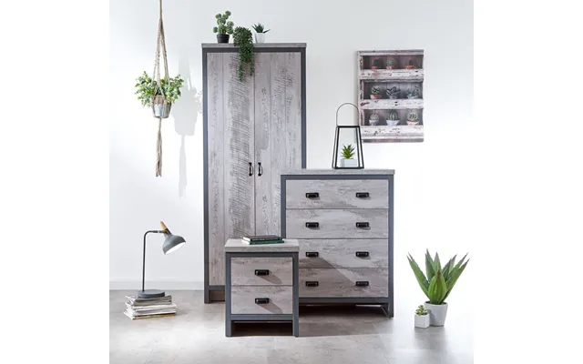 Boston 3 Piece Bedroom Furniture Set - Grey
