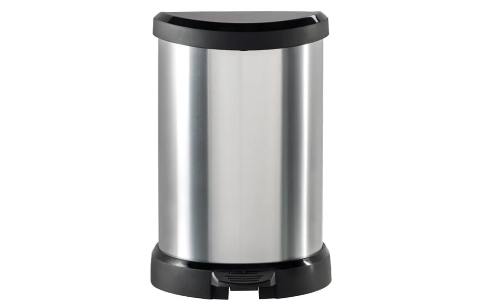Curver Deco Black & Silver Small Pedal Bin - 20 Litre