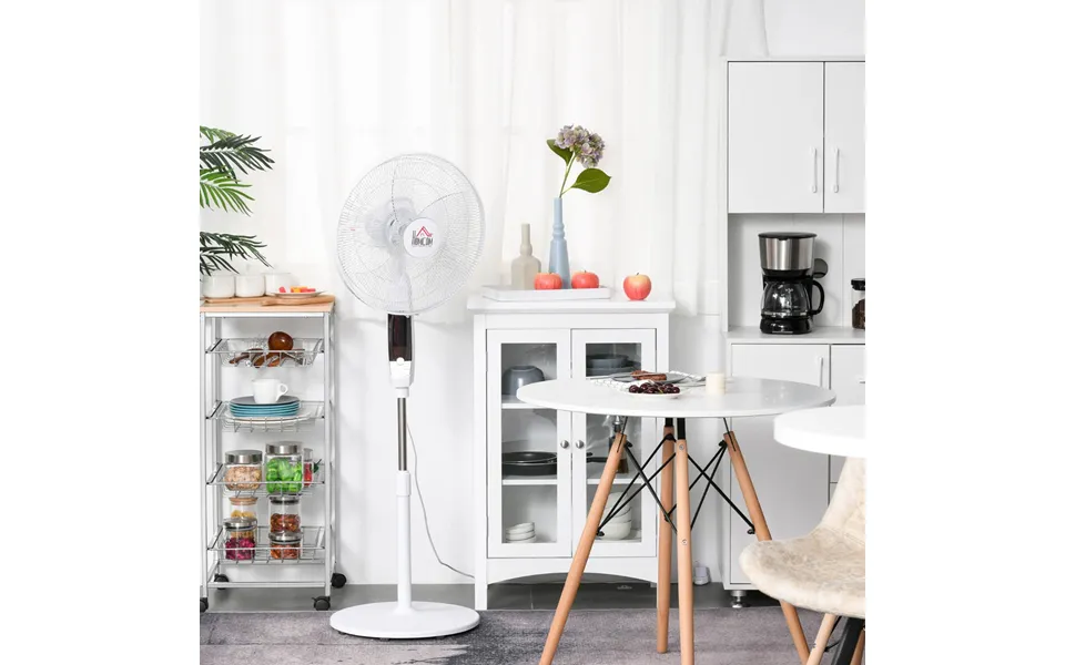 Homcom 54 Led Pedestal Fan - White