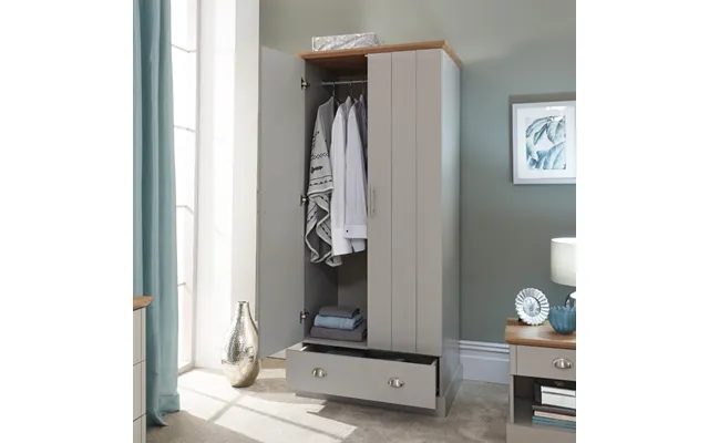 Kenda 2-door 1-drawer Wardrobe - Grey