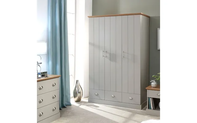 Kendal 3-door 3-drawer Wardrobe - Grey
