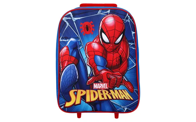 Kids 2 Wheel Spiderman Trolley Bag - Blue