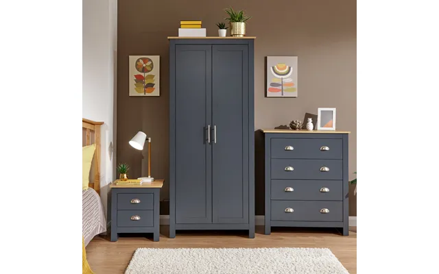 Lancaster 3 Piece Bedroom Furniture Set - Slate Blue