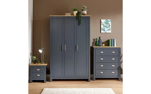 Lancaster 4 Piece Bedroom Furniture Set - Slate Blue