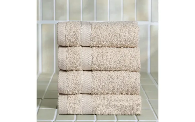 Ohs 100% Cotton 4 Pack Face Cloths - Beige