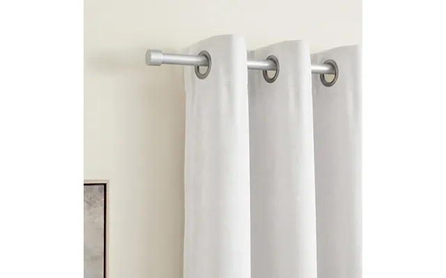 Ohs 16mm Extendable Stopper Curtain Pole, Silver - 70-120cm