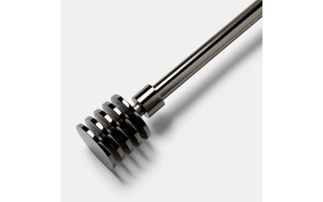 Ohs 16mm Ribbed Spiral Curtain Pole, Gunmetal - 120-220cm