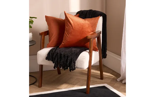 Ohs 2 Pack Matte Velvet Cushion Covers - Burnt Orange