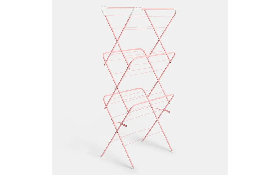 Ohs 3 Tier Foldable 15m Clothes Airer - Pink