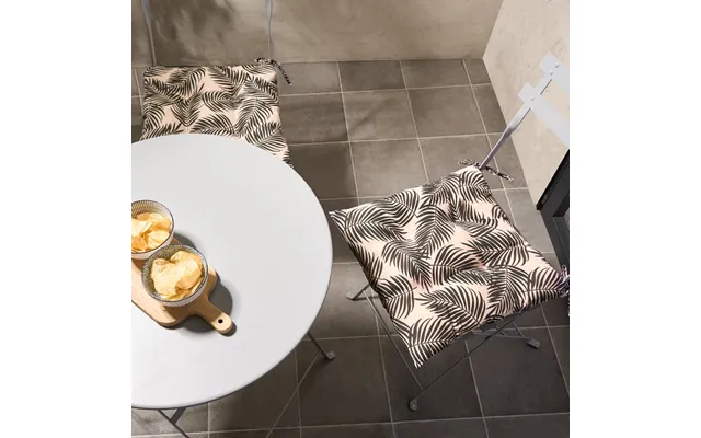 Ohs 4 Pack Indoor Outdoor Palm Leaf Print Seat Pads - Monochrome product image
