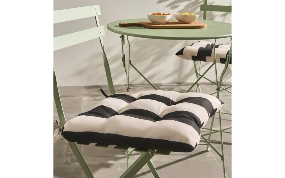 Ohs 4 Pack Indoor Outdoor Stripe Print Seat Pads - Monochrome