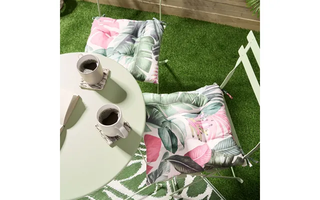 Ohs 4 Pack Indoor Outdoor Tropical Print Seat Pads - Green product image