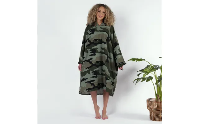 Ohs Adult Towel Poncho Camo Print - Khaki Green product image