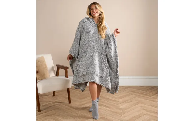 Ohs Adults Teddy Marl Poncho - Charcoal product image