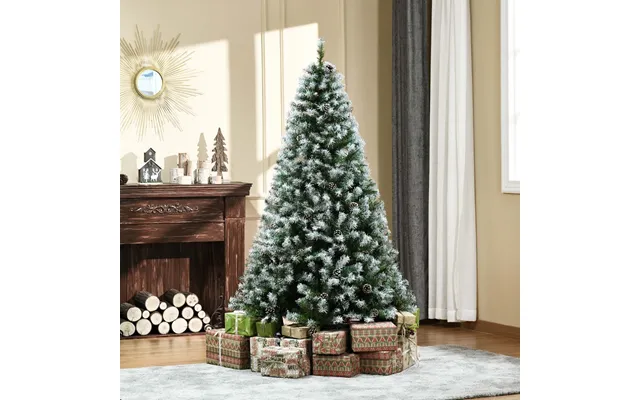 Ohs Artificial Frosted Tips Christmas Tree With Pine Cones, Green - 6ft