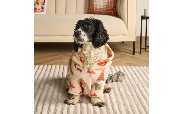 Ohs Autumn Print Dog Hoodie Blanket, Beige - Medium product image