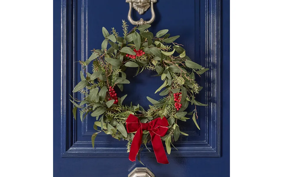 Ohs Berry And Bow Wreath - Burgundy