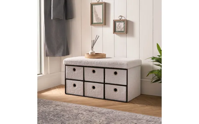 Ohs Boucle 6-drawer Storage Chest - White