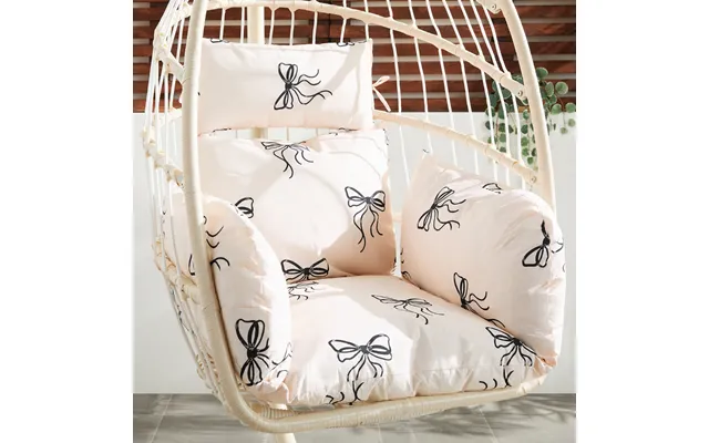 Ohs Bow Print Egg Chair Cushion With Headrest - Monochrome product image