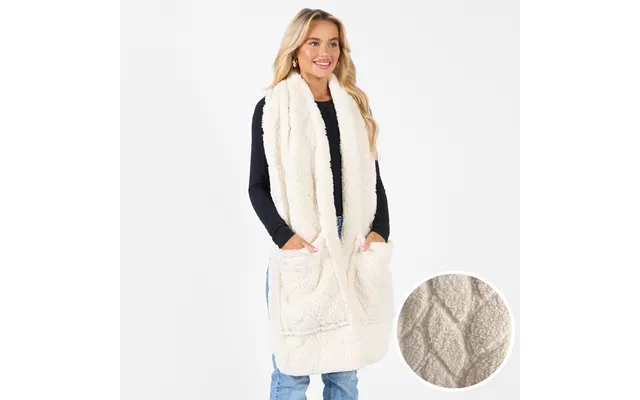 Ohs Braided Fleece Pocket Scarf - Cream product image
