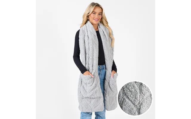 Ohs Braided Fleece Pocket Scarf - Grey product image