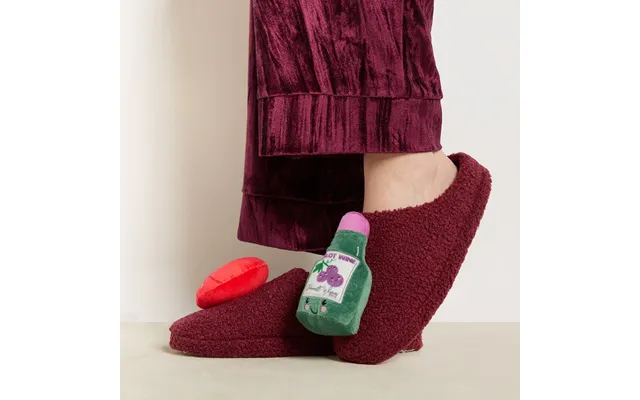 Ohs Cheese & Wine Boucle Slippers, Burgundy - Medium