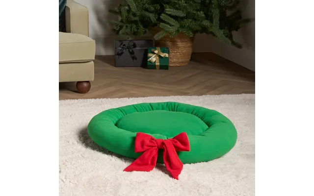 Ohs Christmas Bow Wreath Pet Bed - Green product image