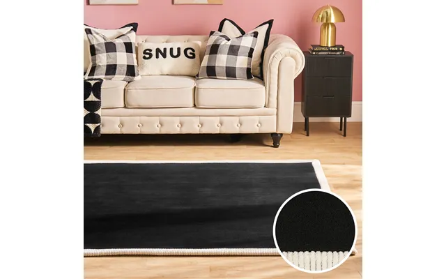 Ohs Contrast Border Rug, Black Cream - 120 X 170cm