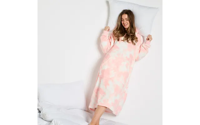 Ohs Extra Long Tie Dye Hoodie Blanket - Blush Pink