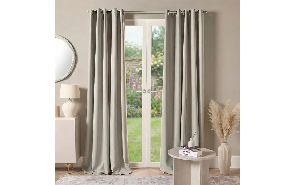 Ohs Eyelet Blackout Curtains - Silver, 46 X 72