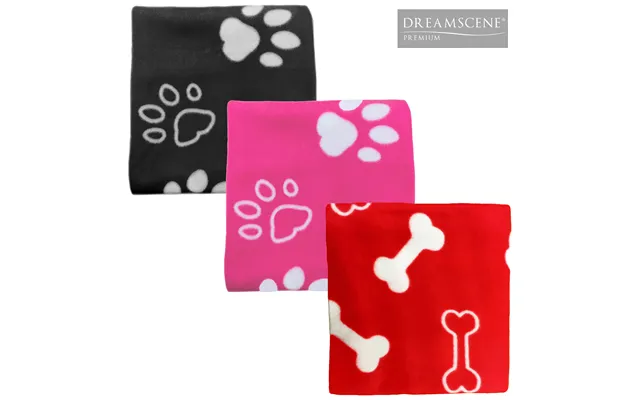 Ohs Fleece Pet Blanket Throw, Pink Paw - 120 X 120cm